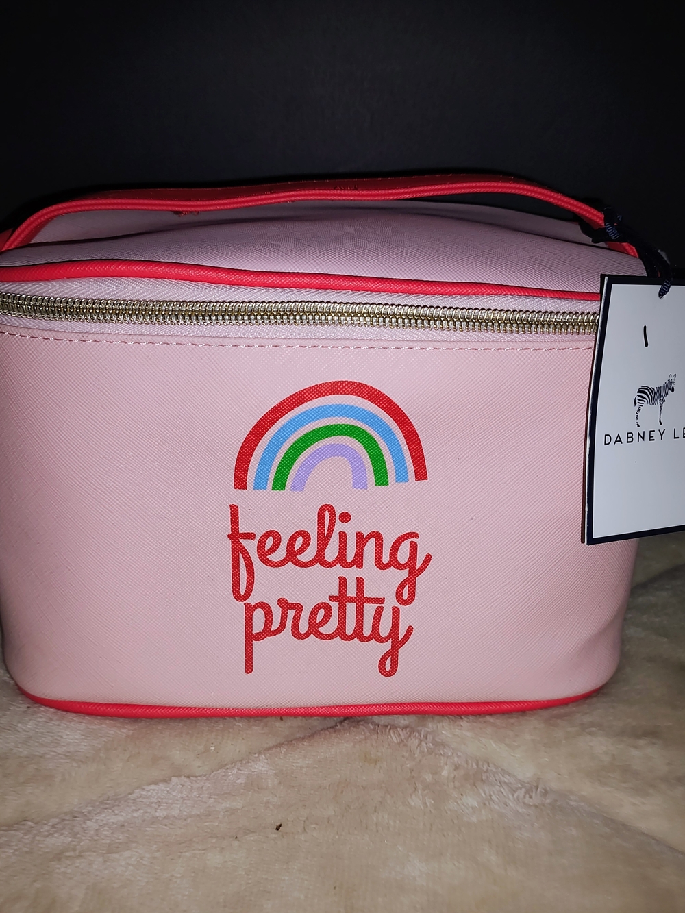 Dabney Lee Pink 'Feeling Pretty' Rainbow Cosmetic Bag